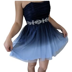 Embellished party dress Blue Ombre Size 9